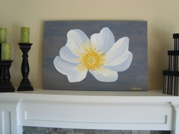 Gray and Yellow Contemporary Painting Art Wall Decor Home