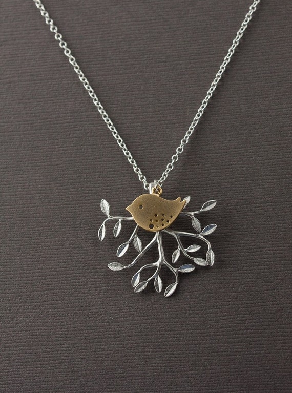 Items Similar To Tree Of Life Gold And Silver Necklace On Etsy 6423