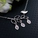 10%OFF Mother Bird and Branch - 3 Initial Personalized Necklace, Sterling Chain, Family Tree , Gold available