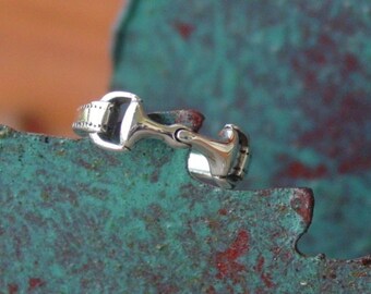 Snaffle Bit Horse Ring Sterling Silver Great Detail - Sizes 4 thru 11,Equestrian Jewelry,Horse Ring