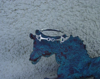 Small Snaffle Bit Bangle Bracelet Sterling Silver Equestrian Bangle Horse Jewelry Equestrian Jewelry
