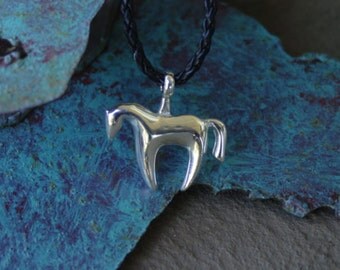 Picasso Horse Pendant Equestrian Sterling Silver,Horse Jewelry,Equestrian Necklace