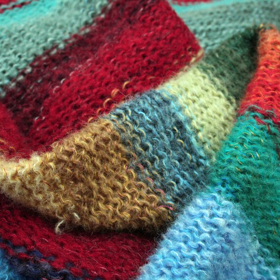 Technicolor Shrug crazy quilt rag rug version of infinity