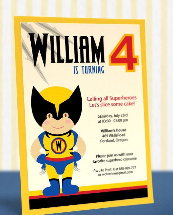 Wolverine Birthday Party Invitations 3