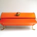 RESERVED FOR STEPHANIE Vintage Enamel Chafing Dish Holder - Tangerine Orange
