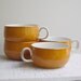 Vintage Sango Teacups / Coffee Cups - Orange and White - Set of Four Made in Japan