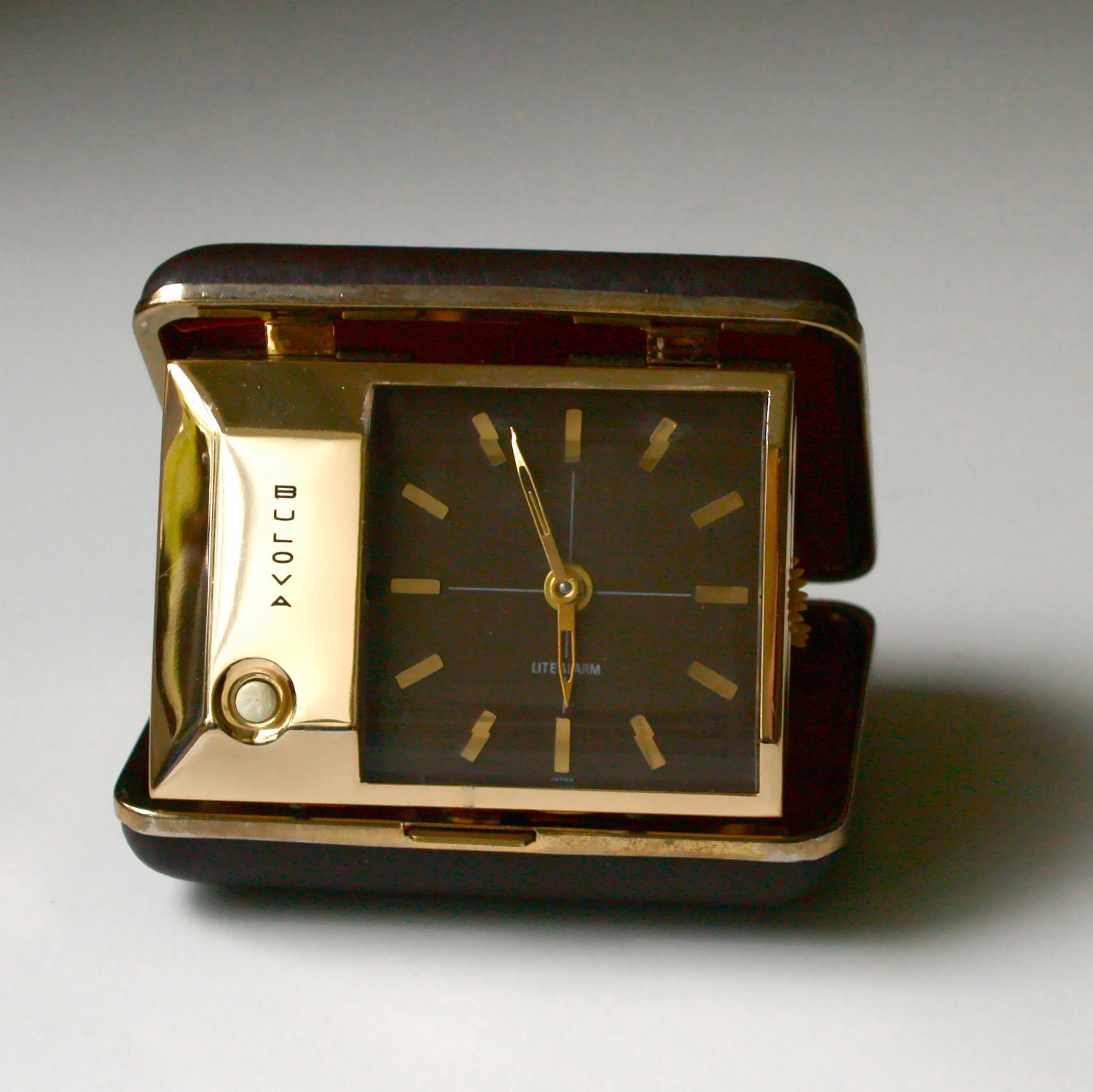 Vintage 1970s Bulova Travel Alarm Clock