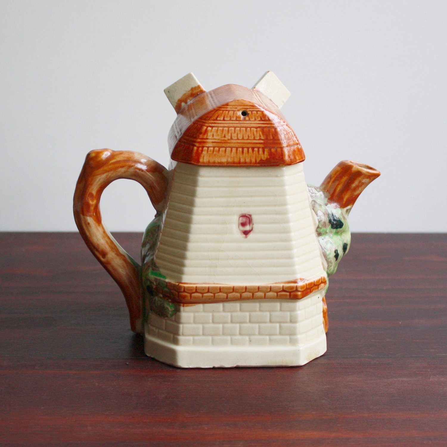 Vintage Windmill Ceramic Teapot Made in Japan