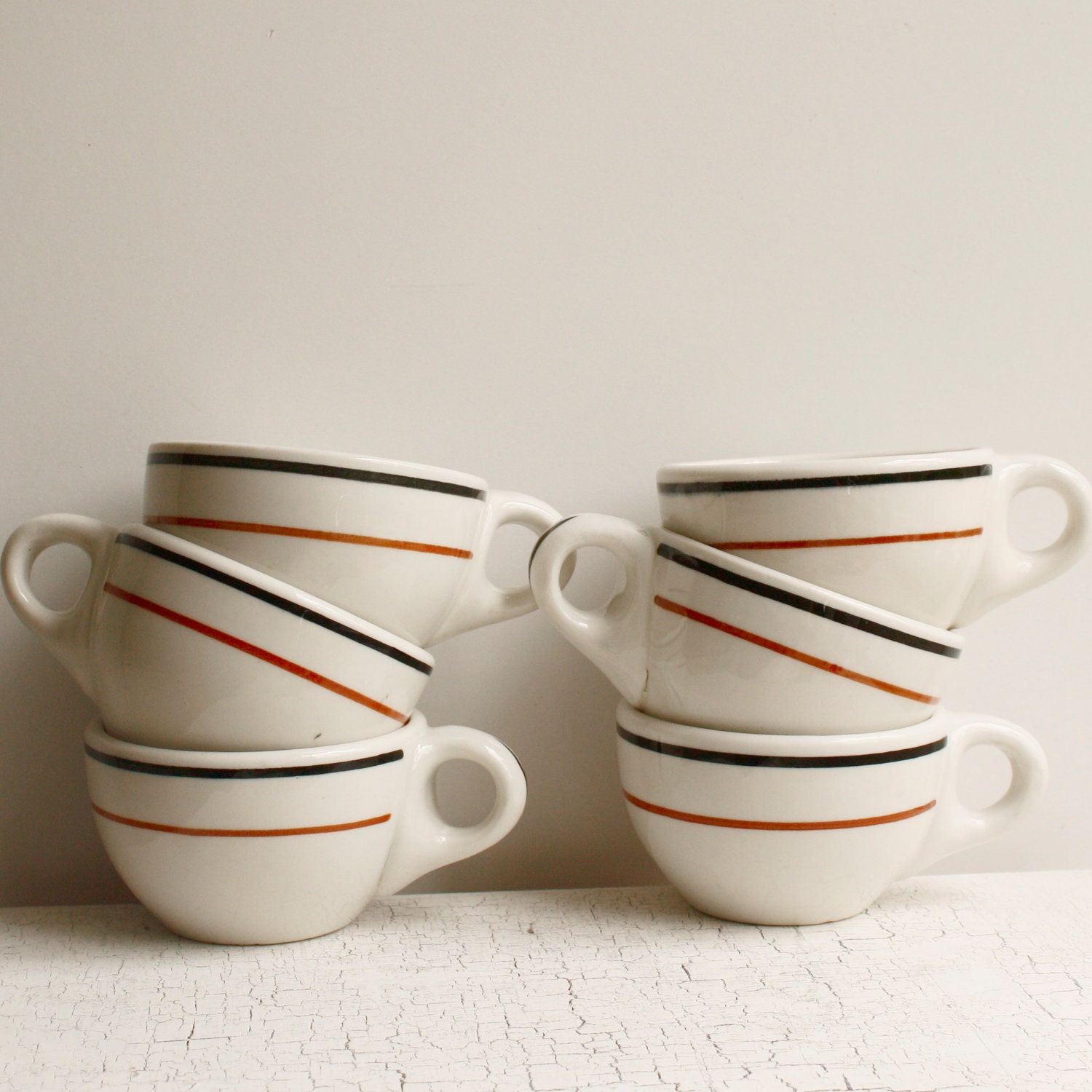 Vintage Restaurant Ware Coffee Cups Set of Six