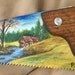 Old Mill by a Stream, Fall Country Scene, Acrylic on 14.5" Hand Saw