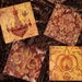 French Elegance Handmade Decoupage Glass Beveled Coaster Set of 8 - Vintage Paris Fashion Collection - Birds of a Feather Gold