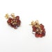 Faceted, Red Garnet Cluster Short Post Earrings, AC0581