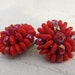 Vintage 1960s Red Lucite Earrings in Flower Shape, Clip Ons from West Germany