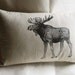 Vintage Moose Pillow, Rustic Home Decorative Pillow, Cottage Home Decor, Canadian Wilderness