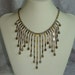 Vintage Chain Bib Necklace with Smoky Aurora Beads