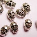 Skull Silver color beads hypoallergenic- 40 pcs - drill top to bottom