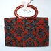 1950s Purse / Vintage LADY'S PRIDE Red Tapestry Purse Handbag / Bakelite Handles