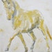 Dressage Horse Painting -Extended Trot Diagonal with Greys 22 x 28