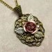Pink Rose Victorian Necklace Antiqued Gold Swarovski Crystals
