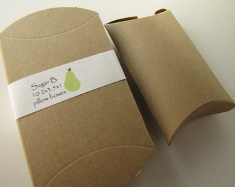 Pillow Box-Kraft Boxes- set of 10- 2x3.5 x1 inches