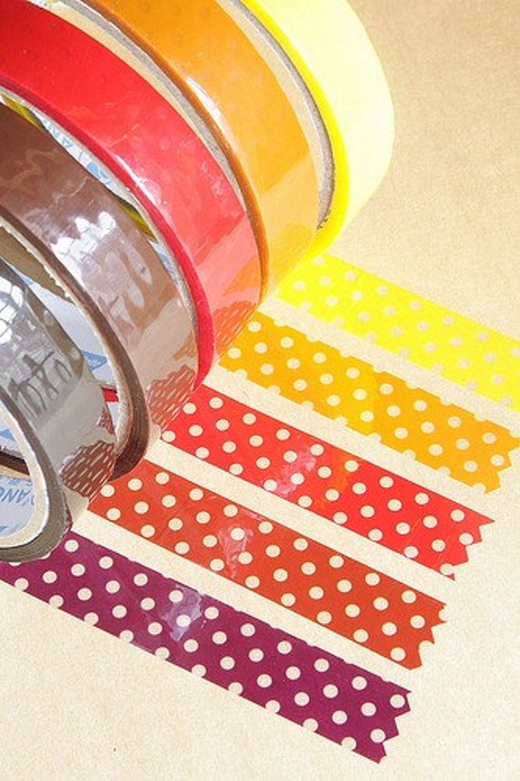 Items similar to Japanese TapeDeco Tape5 roll Set Polka Dots on Etsy