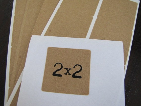 Items similar to Kraft Labels-Kraft Stickers-Square 2 x 2 inches ...