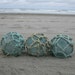 Japanese Glass Fishing Floats - Original Nets, Alaska Beachcombed, Set of 3