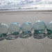 Japanese Glass Fishing Floats - Collection of 5 in Shades of Teal Blue