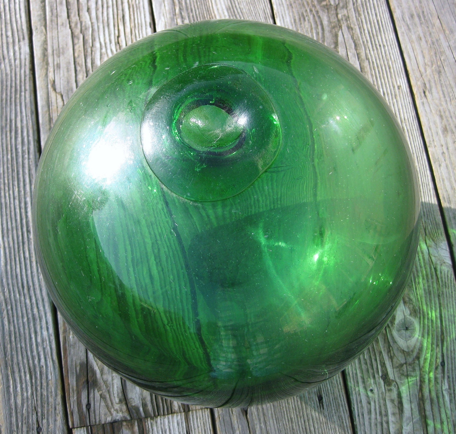 Japanese Glass Fishing Float Bright Green 12