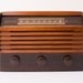 Vintage 1940s RCA Victor Tube Radio, Wooden Art Deco