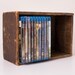 Vintage Primitive Wood Storage Box, Fits Blu-Ray Cases