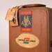 Vintage Carry-On Suitcase w/Retro Travel Stickers & Luggage Tags