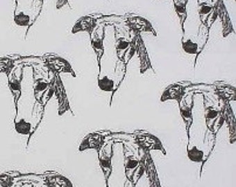 Greyhound Dog Fabric 2 Hot Diggity Dog Fabrics Novelty Fabric 1 yd