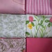 Fat Quarter Bundle Vintage and Upcycled Fabric Bed Sheets Rose Colored Beauties (6 pack)