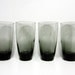 4 Vintage Mid-Modern Smoke Grey Drinking Glasses - Juice, Water, Soda, Beer
