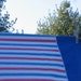 Vintage Pillowcase Red White and Blue striped pillowcase Hooray for the Red, White and Blue