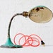 Vintage Gooseneck Desk Lamp w/ Neon Pink Orange Color Cord