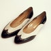 Size 5 Black and white brogue skimmer shoes NOS vintage