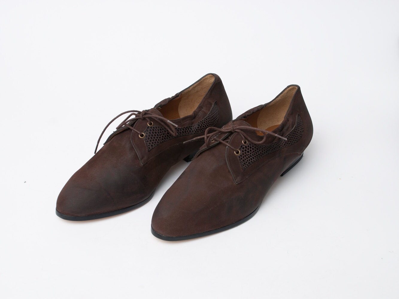 brown oxford flats