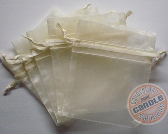 30 IVORY 3x4 Sheer Organza Bags - Party favors, jewelry, gifts, sachets and much, much more