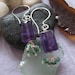 New Price 50% Off : Amethyst and Emerald, Purple and Green, Earrings Feburary and May Birthstone