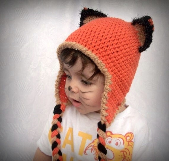 Fox Hat Crochet Baby Hat-Fox Hat with Earflaps renard-for