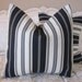 SALE...Pillow, Decorative Throw Pillow Cover, Designer Black Striped Indoor Outdoor Pillow Cover 20 x 20...last one
