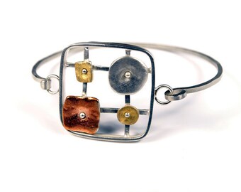 Tri Color Sterling Silver Bracelet