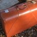 Vintage Wheary Leather Suitcase