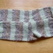 Hand Knit Soft And Warm Striped Women's Superwash Merino Wool Socks, Size 7 - 7.5 (9.25 inches length) - Color Mint