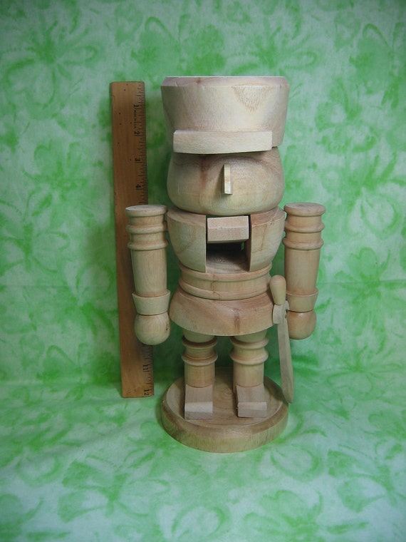 Zims Soldier Nutcracker 12 Inches Tall Unfinished Wood for
