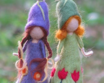 Needle felted spring dolls waldorf inspired doll