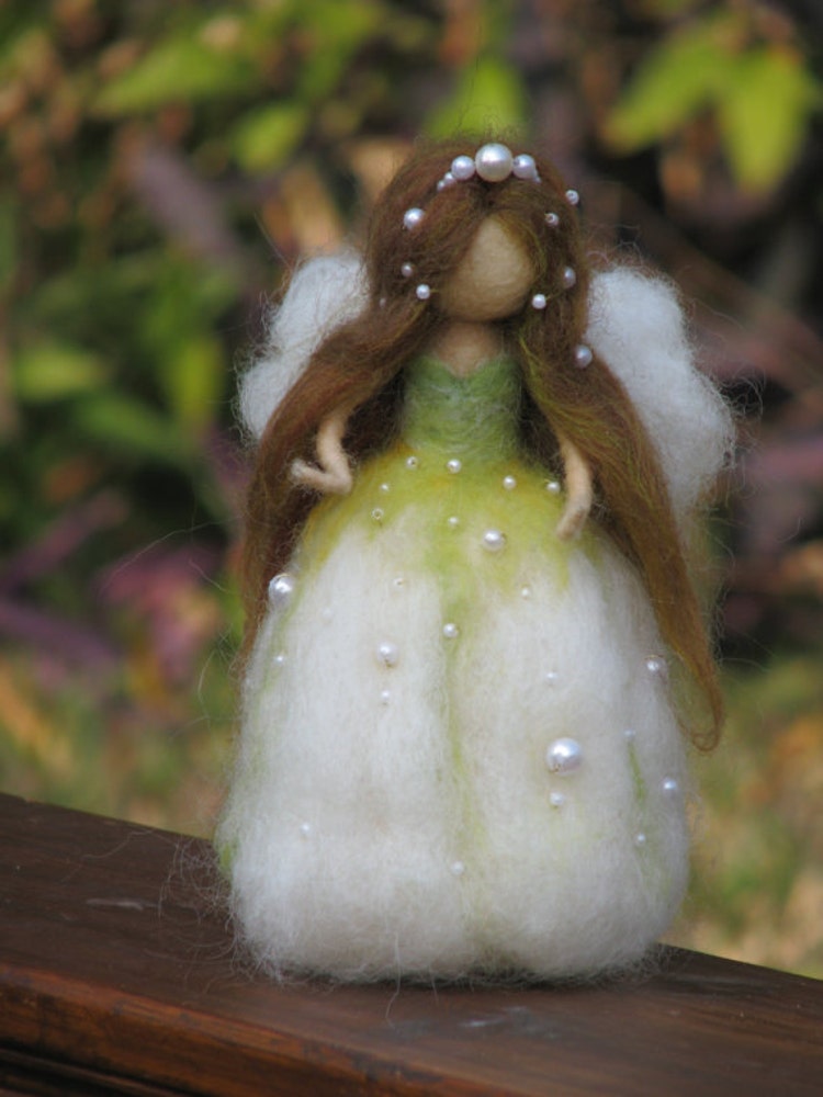 Flower Fairy lily of the valley needle felted by Made4uByMagic