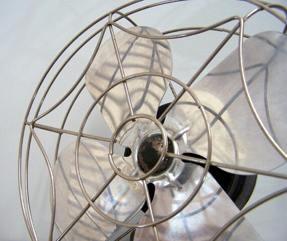 Vintage Electric Fan with Spider Web Cage